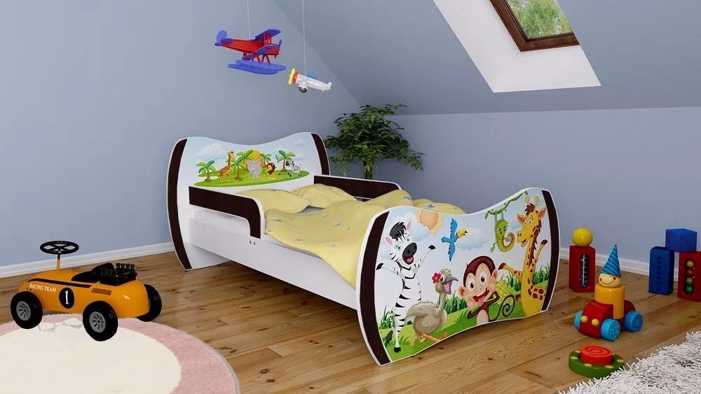 Bērnu gulta Dream L01 140x70 DM05 ar stelāžu Guļamvietas platums: 70 cm, Guļamvietas garums: 140 cm, · 94 × 144 × 71 cm