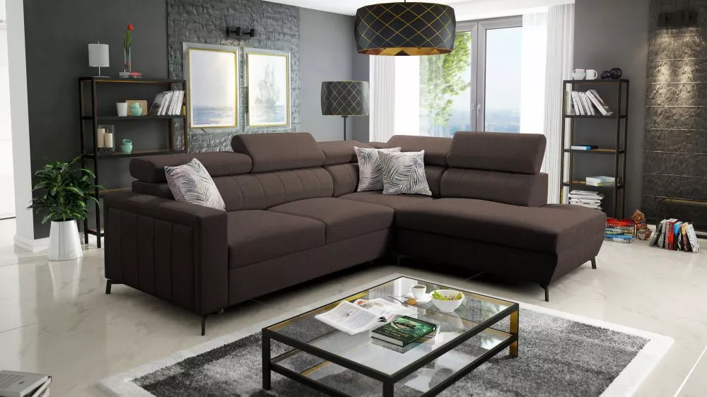 Dīvāns Baltico 3 Mini Premium Standard · Tumši brūns · 224 × 265 × 83 cm