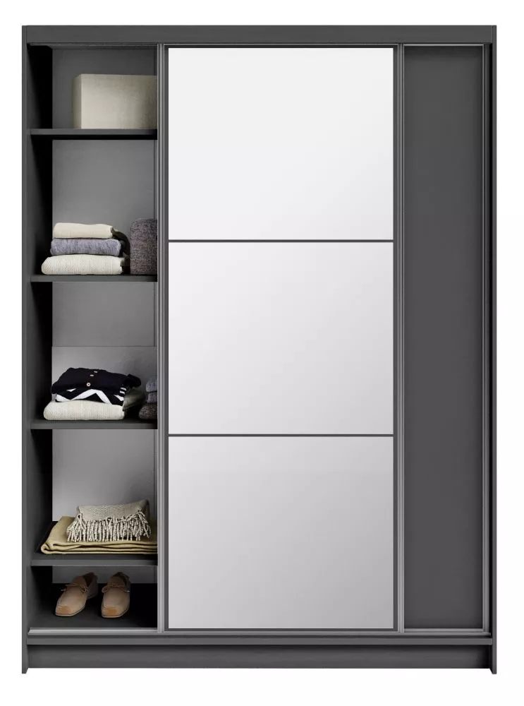 Skapis Denver SZ Premium · Pelēks · 160 × 60.3 × 218 cm