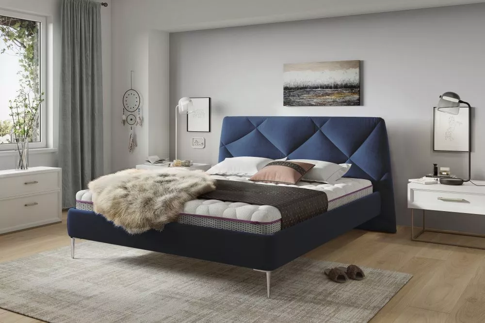Gulta Davos Standard ar stelāžu Guļamvietas platums: 120 cm, Guļamvietas garums: 200 cm, stelāžas tips: Easypack, · Zils
