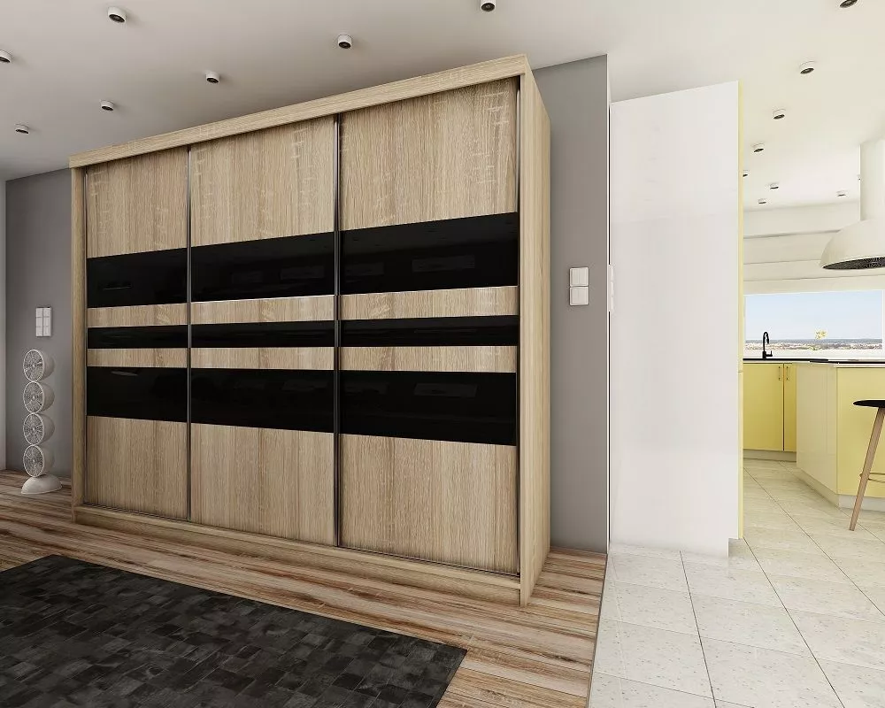 Skapis Top 17 ar LED · Ozols sonoma · 250 × 62 × 200 cm