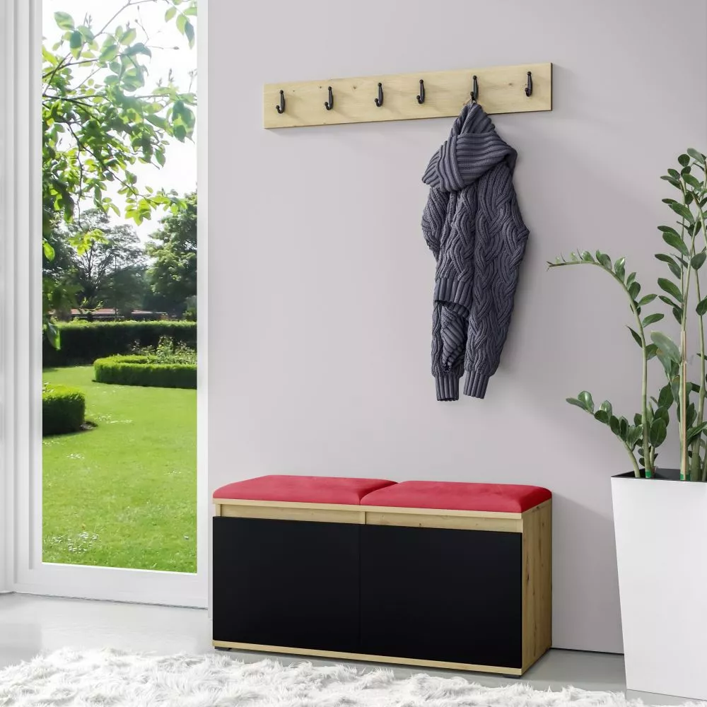 Apavu plaukts Emi 5 Trinity Korpusa krāsa: ozols artisan + melns, · 100 × 40 cm