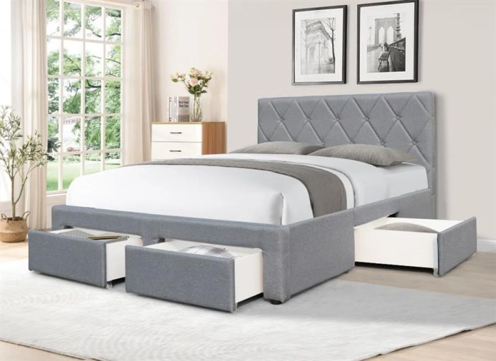 Gulta Betina ar stelāžu Guļamvietas platums: 160 cm, Guļamvietas garums: 200 cm, · Pelēks · 169 × 218 × 107 cm