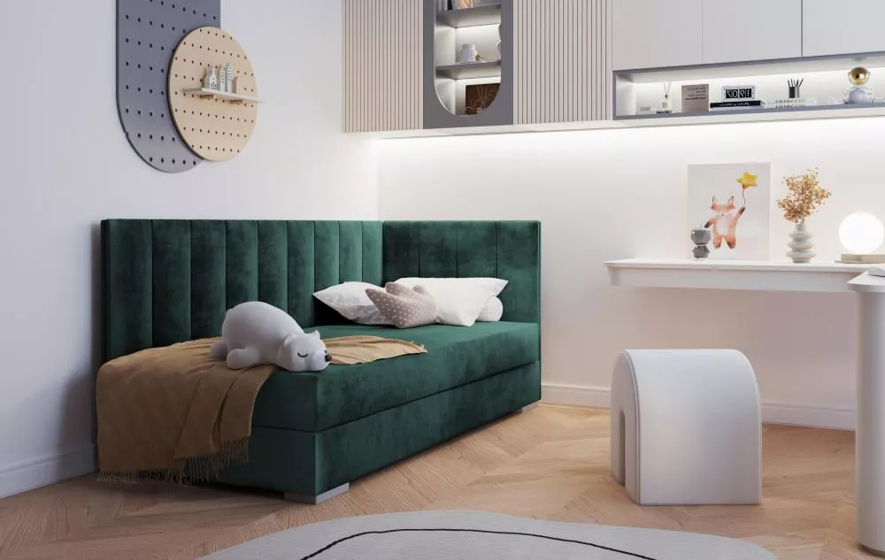 Gulta Coimbra 3R Boxspring Standard Guļamvietas platums: 90 cm, Guļamvietas garums: 200 cm, · Zaļš · 95 × 205 × 95 cm