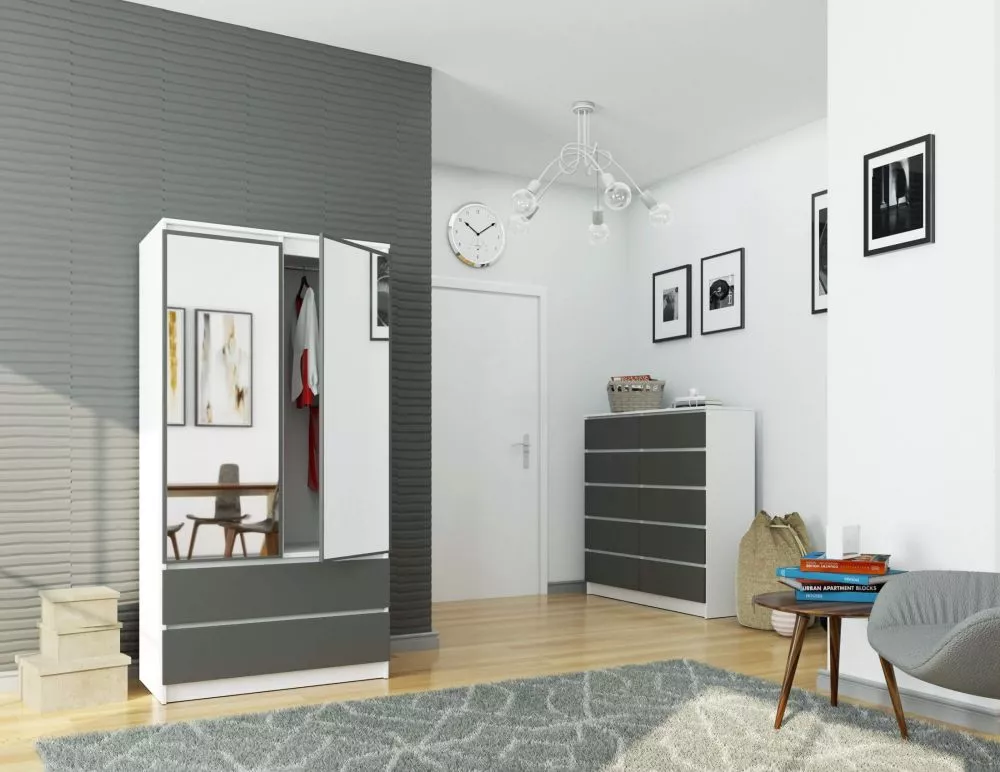 Skapis S902D2SZ Mirror · 90 × 51 × 180 cm