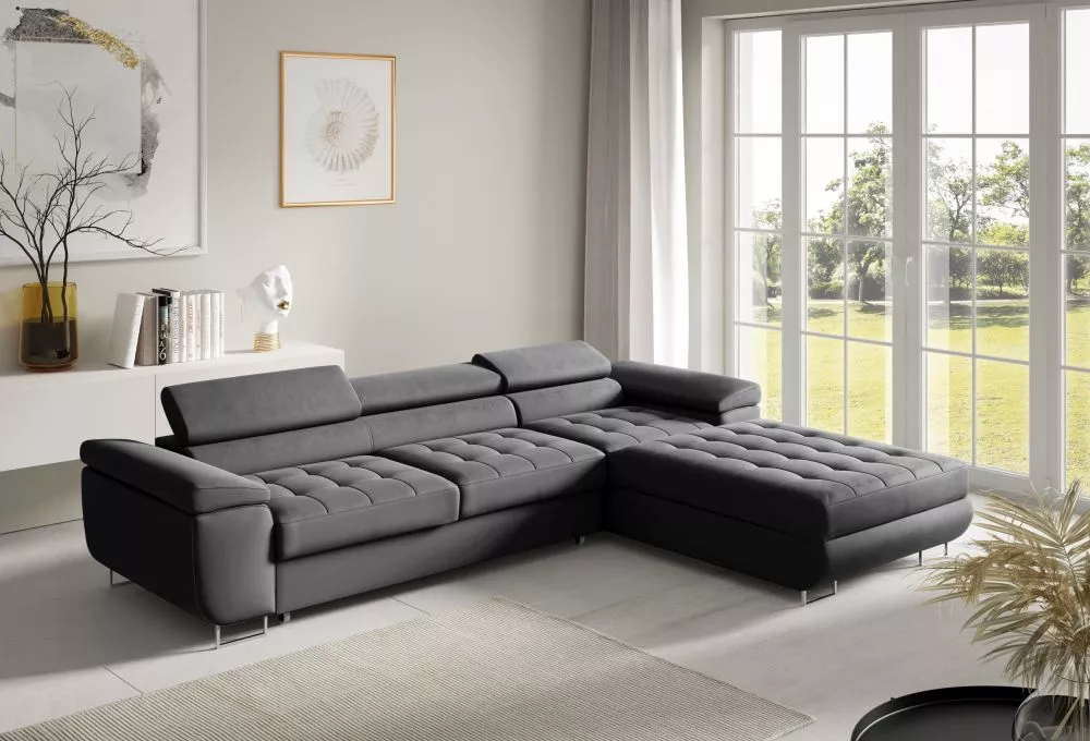 Dīvāns Corner 272 standard · Tumši pelēks · 200 × 277 × 87 cm