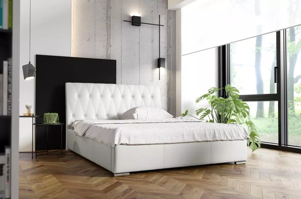 Gulta Nicea standard ar stelāžu Guļamvietas platums: 140 cm, Guļamvietas garums: 200 cm, stelāžas tips: metāla, · Balts 