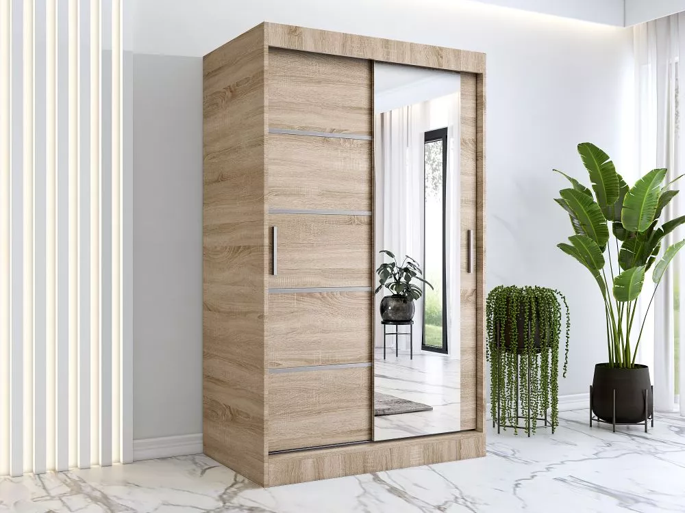Skapis Pepe Mirror · Sonoma · 120 × 60 × 200 cm