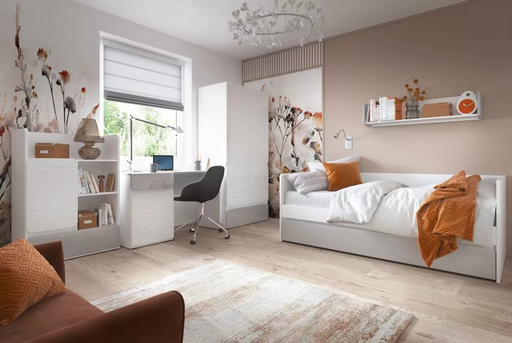 Bērnu gulta Albi Z01 ar stelāžu Guļamvietas platums: 90 cm, Guļamvietas garums: 200 cm, · 95.4 × 204.9 × 75.5 cm