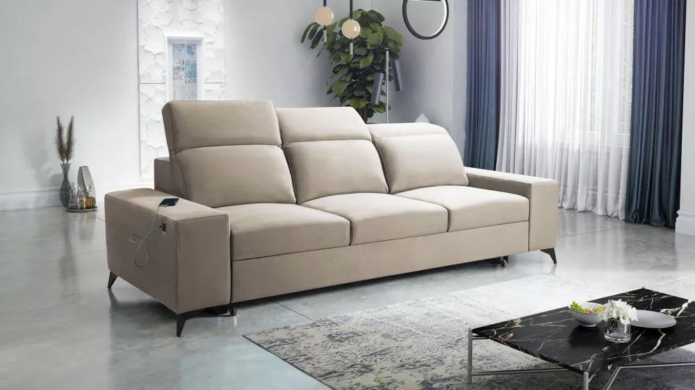Dīvāns Bartone 3S Standard · Krēma · 14 × 258 × 87 cm