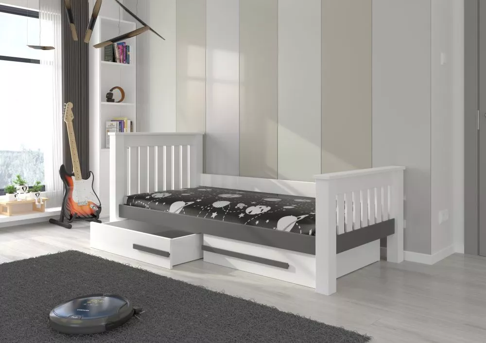 Bērnu gulta Carmen 80x180 ar stelāžu Guļamvietas platums: 80 cm, Guļamvietas garums: 180 cm, · 94 × 197 × 97 cm