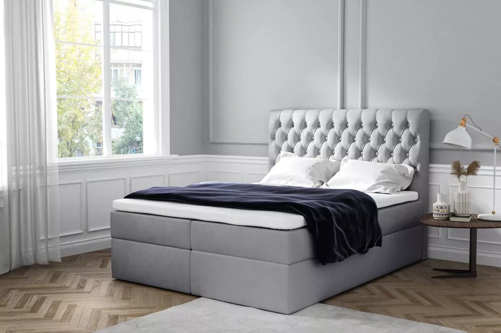 Gulta Monet Boxspring Premium Standard Guļamvietas platums: 140 cm, Guļamvietas garums: 200 cm, · Gaiši pelēks · 140 × 2