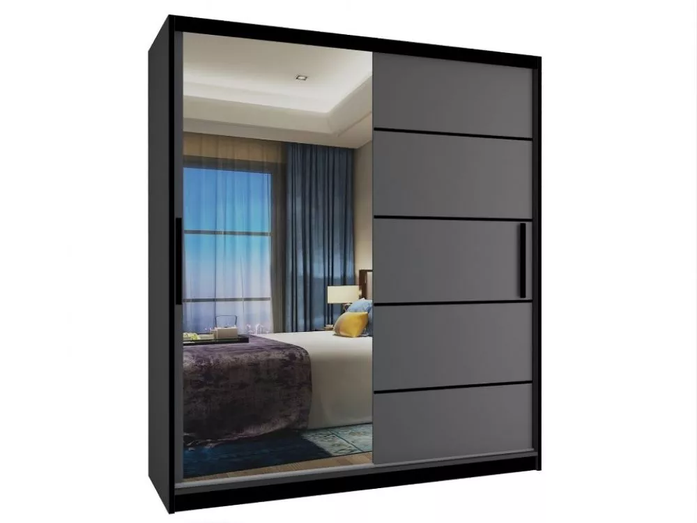Skapis MZ SZ Black · 133 × 60 × 218 cm
