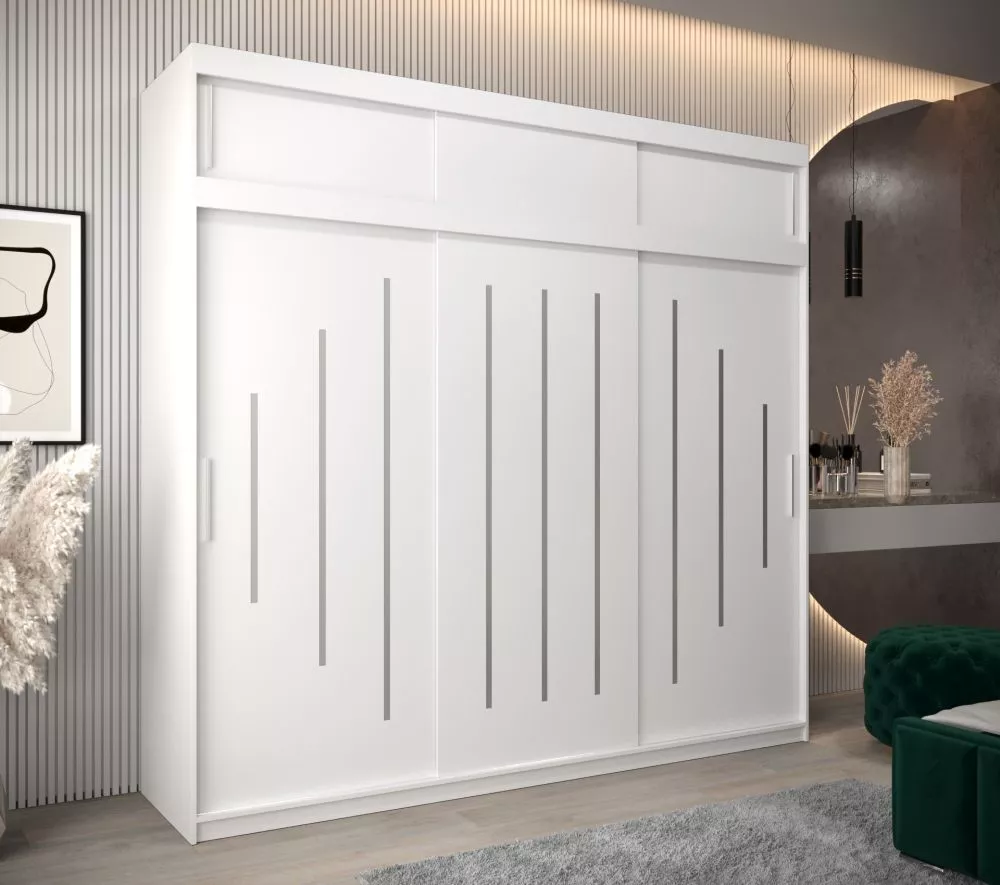 Skapis York Premium · Balts · 250 × 62 × 240 cm