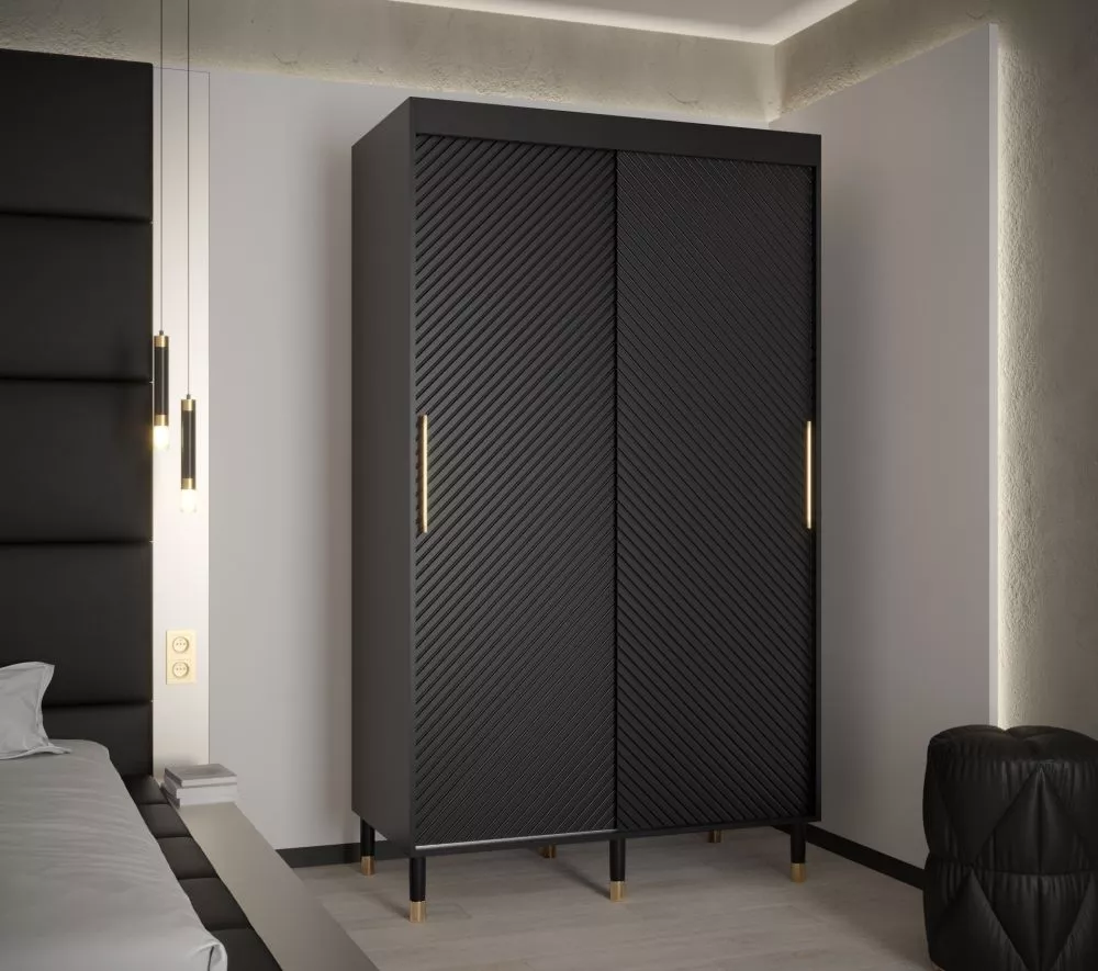 Skapis Calipso Jodelka 1 · Melns · 120 × 62 × 208 cm