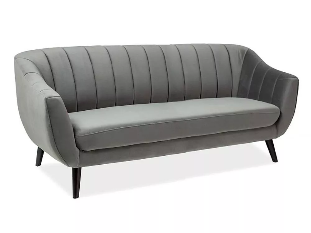 Dīvāns Elite 3S Velvet · Pelēks · 85 × 200 × 83 cm