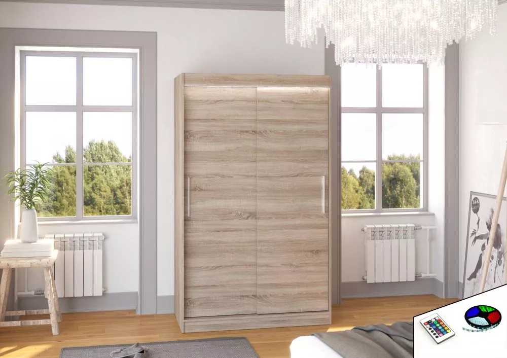 Skapis Collin ar LED · Trifele · 120 × 58 × 200 cm