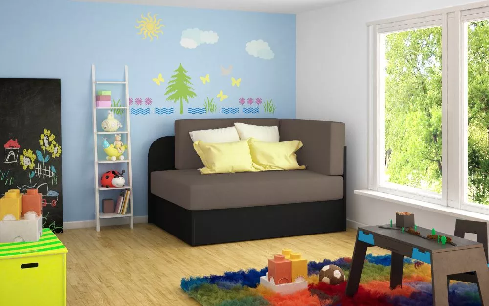 Dīvāns Rosa standard · Pelēks + melns · 75 × 104 × 60 cm