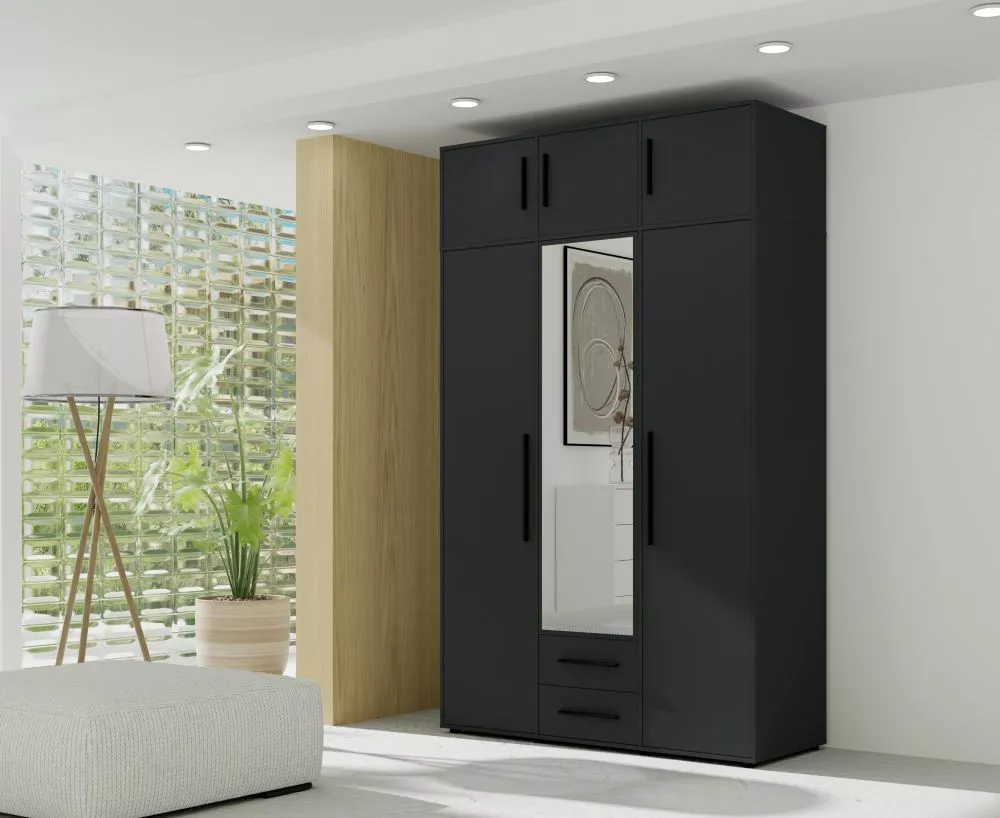 Skapis Maxione MX-12 Premium · Melna · 150 × 59 × 248.5 cm