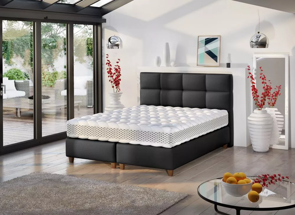 Gulta Isabel Standard Guļamvietas platums: 160 cm, Guļamvietas garums: 200 cm, · Melns · 160 × 215 × 118 cm