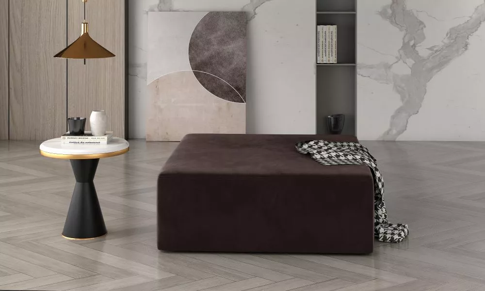 Pufs Kelim Standard Auduma numurs: Monolith 29, · Tumši brūns · 83 × 42 × 83 cm
