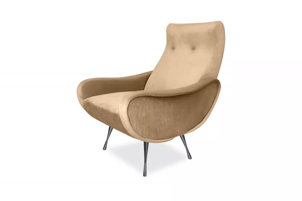 Mīksts krēsls Royal F Standard Sēdvietas dziļums: 50 cm, · Tumšais krēms · 74 × 90 × 50 × 95 cm