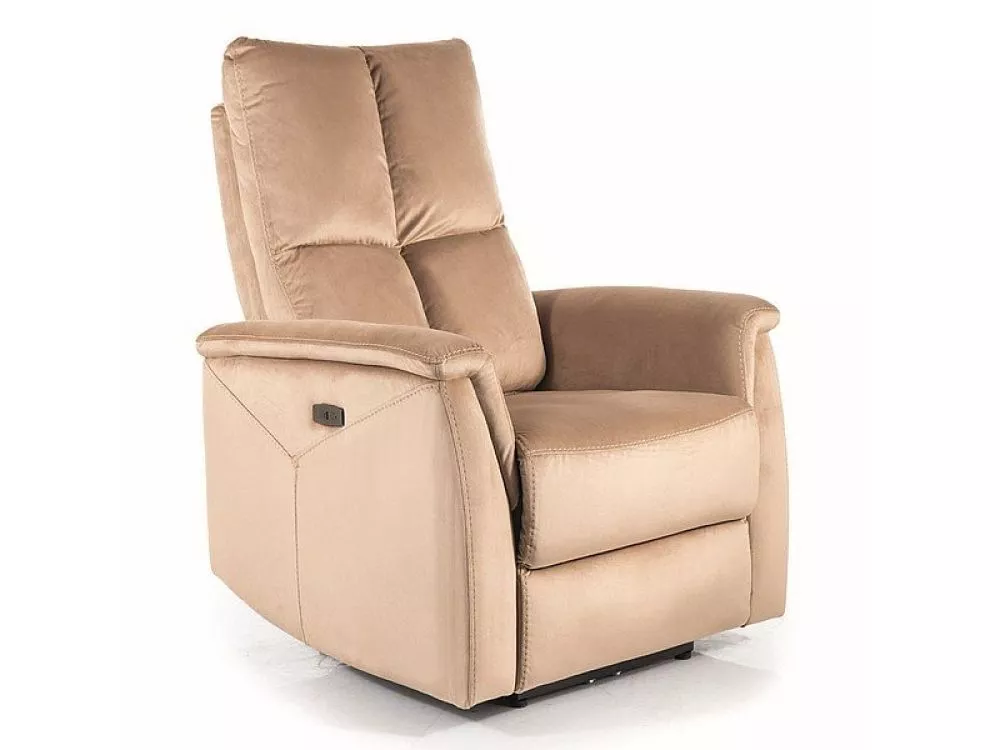 Mīksts krēsls Neptun Velvet Sēdvietas dziļums: 57 cm, Maksimālais dziļums: 160 cm, · Bēšs · 76 × 94 × 96 cm
