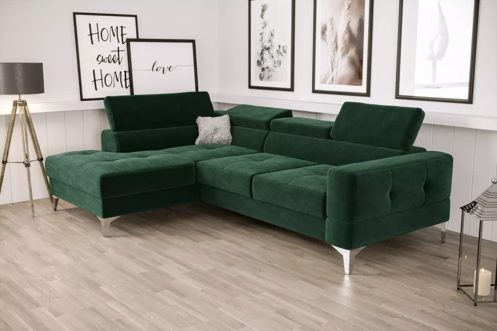 Dīvāns Toscania Mini standard · Tumši zaļš · 170 × 250 × 78 cm