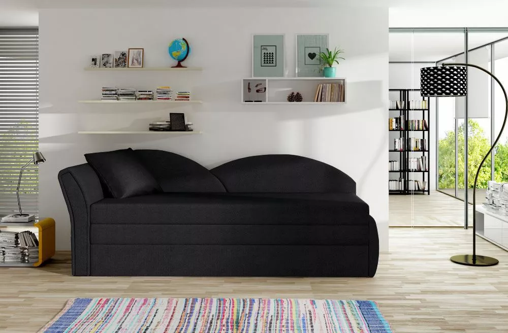 Dīvāns Aga Classic standard · Melns · 80 × 218 × 77 cm