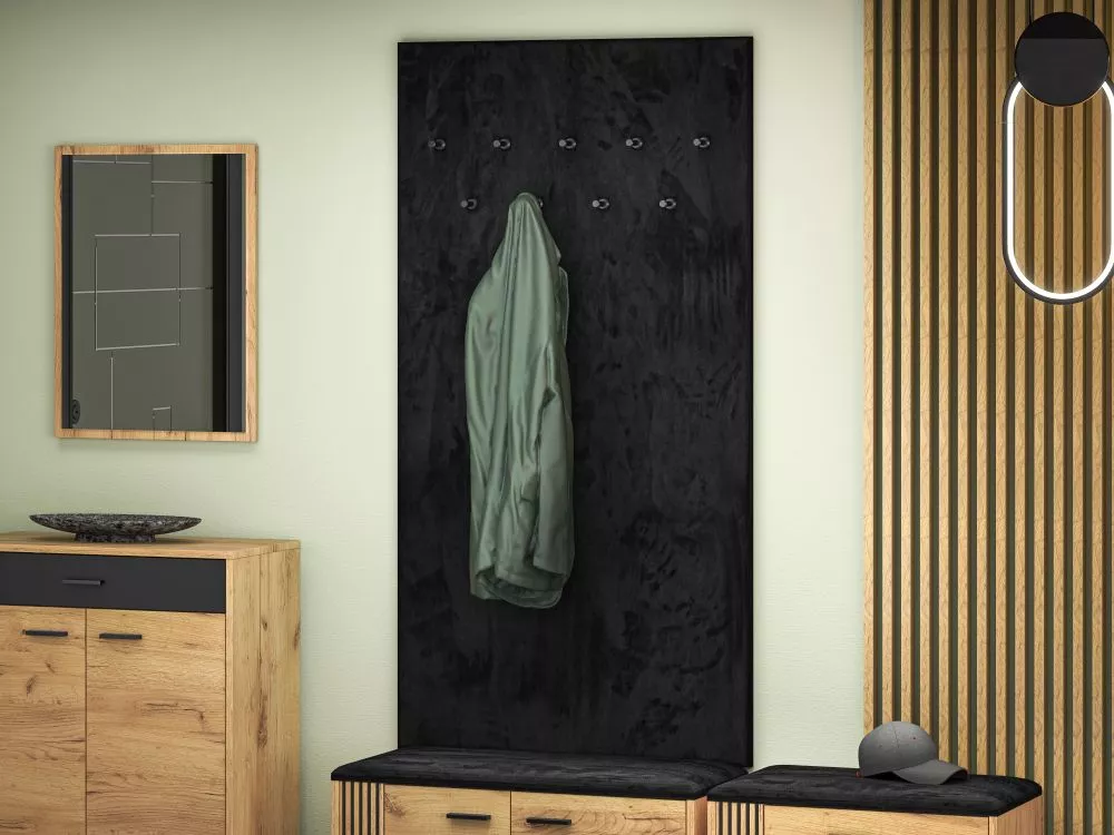 Pakaramais Vasco 07 · Melns · 153 × 7.5 × 80 cm