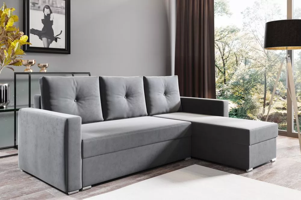 Dīvāns Corner 102 standard · Pelēks · 140 × 230 × 90 cm