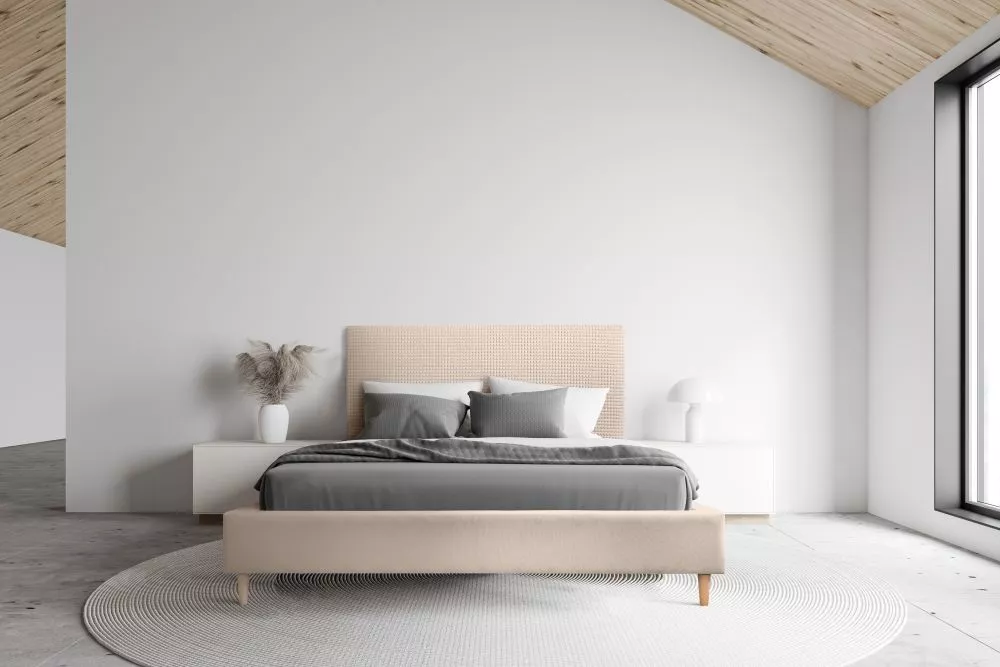 Gulta Paris Standard ar stelāžu Guļamvietas platums: 180 cm, Guļamvietas garums: 200 cm, stelāžas tips: koka, · Gaiši bē