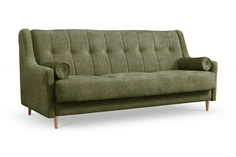 Dīvāns Platon 3S Beech Standard · Olīvu · 94 × 205 × 91 cm