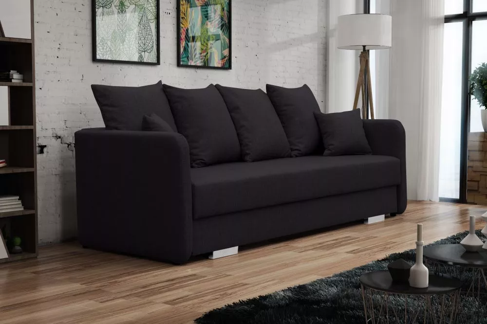 Dīvāns Ivet Standard · Melns · 103 × 220 × 90 cm