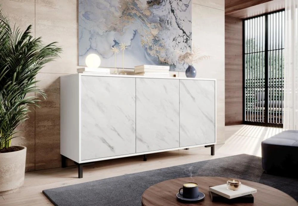 Kumode Marmo 3D 150 · Balts · 150 × 45 × 80.5 cm