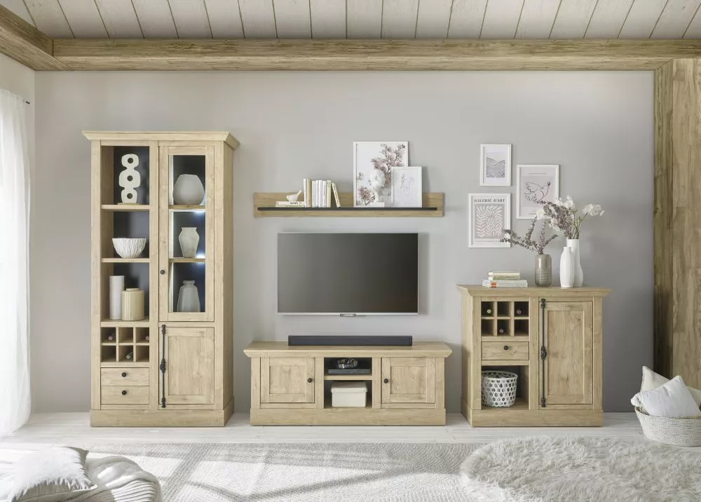 Komplekts Cornwall Set ar LED Korpusa krāsa: Ozols Harbour zelta, · 372 × 42 × 214 cm