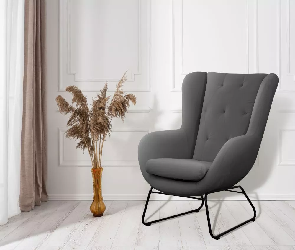 Mīksts krēsls Atella Standard Sēdvietas dziļums: 48 cm, · Grafīts · 80 × 100 × 105 cm