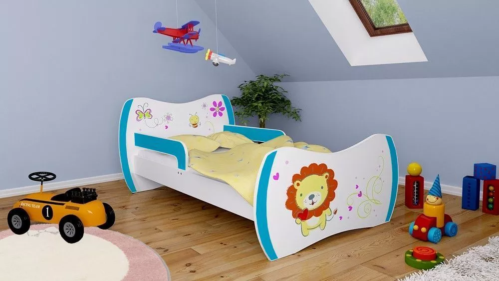 Bērnu gulta Dream L05 180x90 DM34 ar stelāžu Guļamvietas platums: 90 cm, Guļamvietas garums: 180 cm, · 114 × 184 × 71 cm