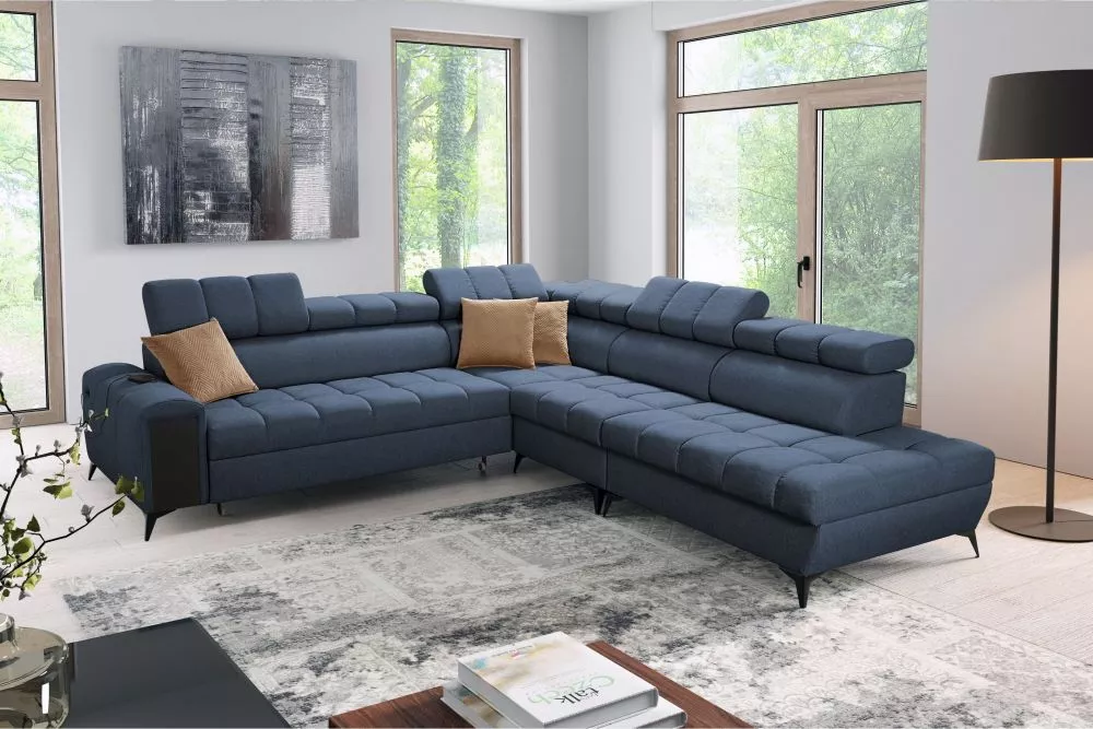 Dīvāns Greco 9 Standard · Zila · 280 × 294 × 84 cm