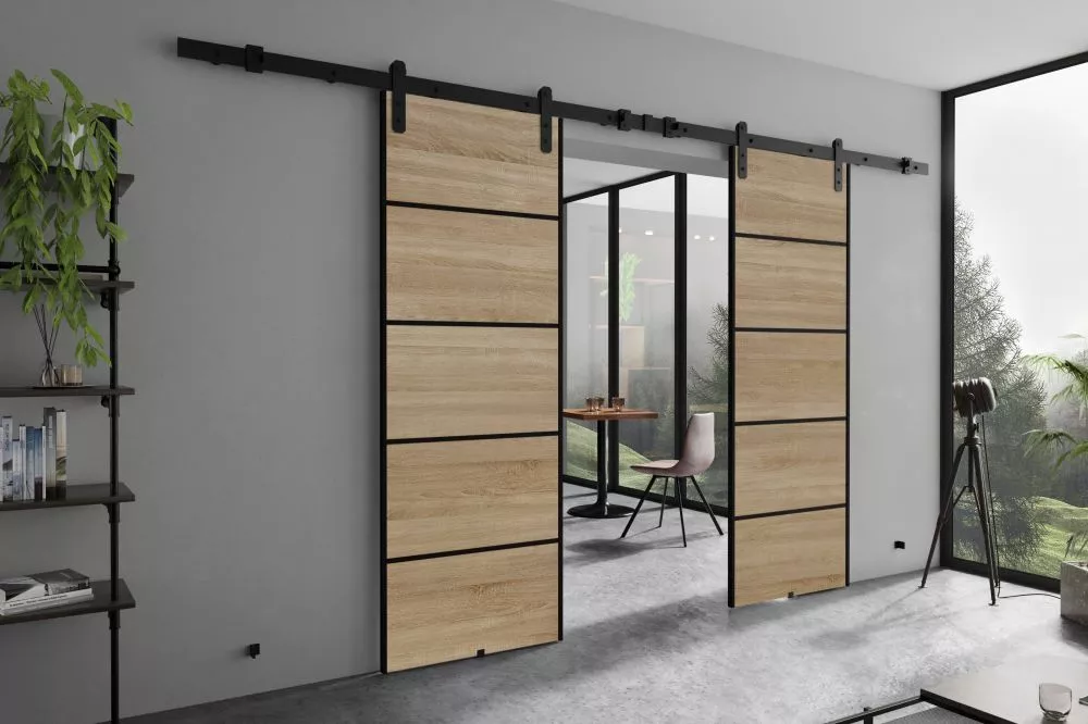 Bīdāmās durvis Arua Plus Duo · Ozols sonoma · 192 × 205 cm