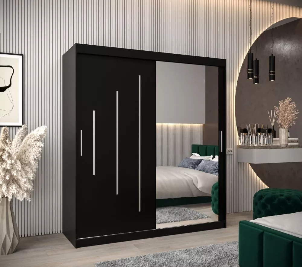 Skapis York 2 · Melns · 180 × 62 × 200 cm