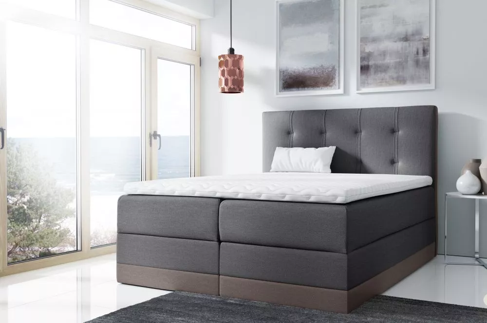Gulta Royal Boxspring Premium Standard Guļamvietas platums: 200 cm, Korpusa krāsa: tumši pelēks, Guļamvietas garums: 200