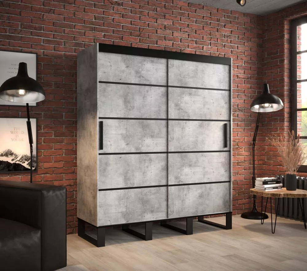 Skapis Loft V1 · Betons · 180 × 62 × 212 cm