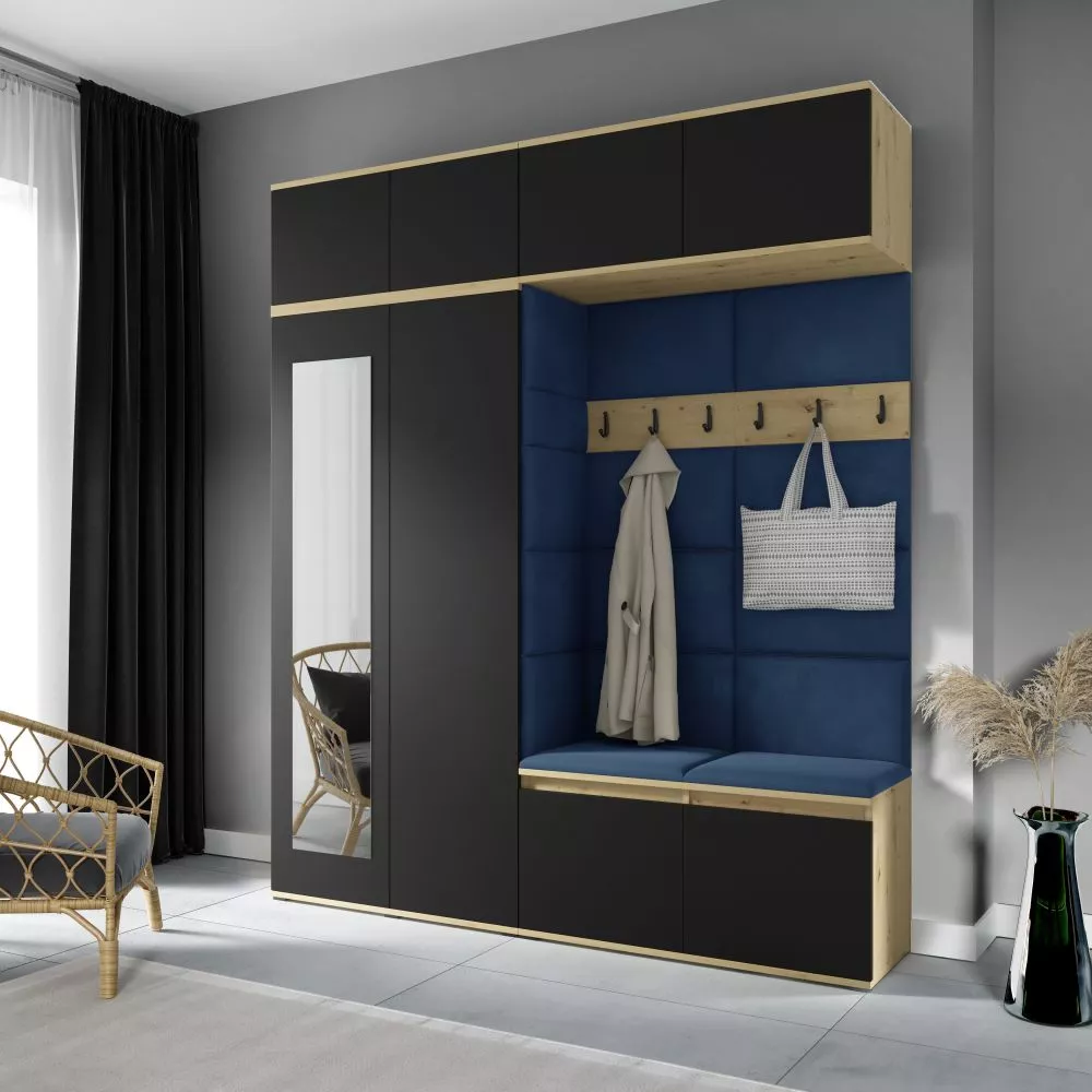 Apavu plaukts Emi 16 Trinity Korpusa krāsa: ozols artisan + melns, · 190 × 225 × 40 cm