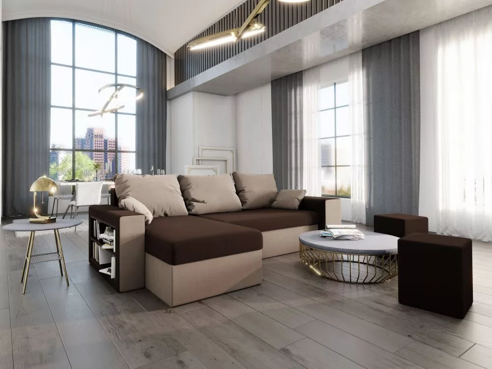 Dīvāns Vegas Premium Standard · Brūns + bēšs · 145 × 253 × 72 cm