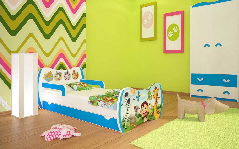 Bērnu gulta Dream L04 160x80 DM06 ar stelāžu Guļamvietas platums: 80 cm, Guļamvietas garums: 160 cm, · 104 × 164 × 71 cm