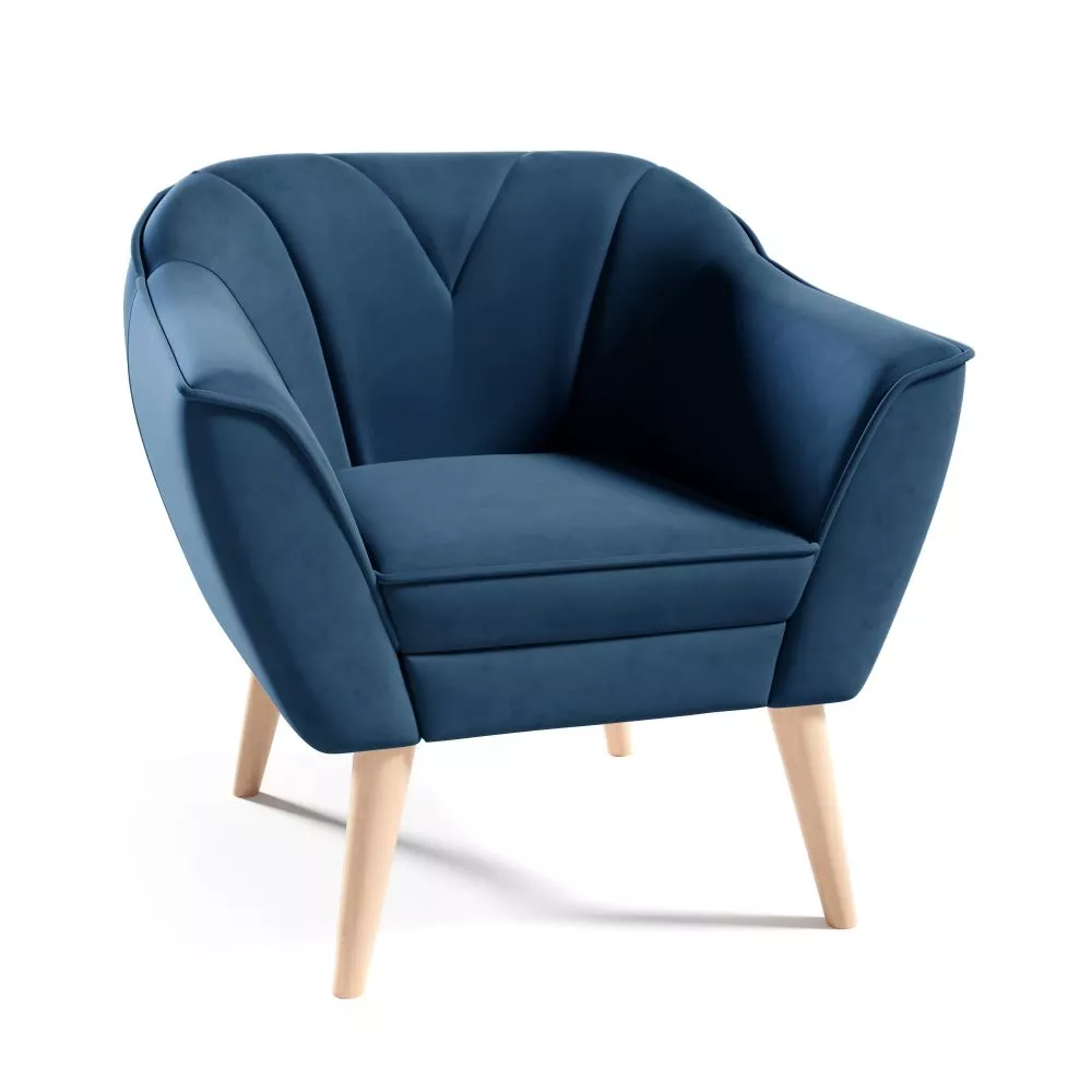 Mīksts krēsls Flora typ 204 Standard Sēdvietas dziļums: 52 cm, · Zils · 80 × 71 × 75 cm