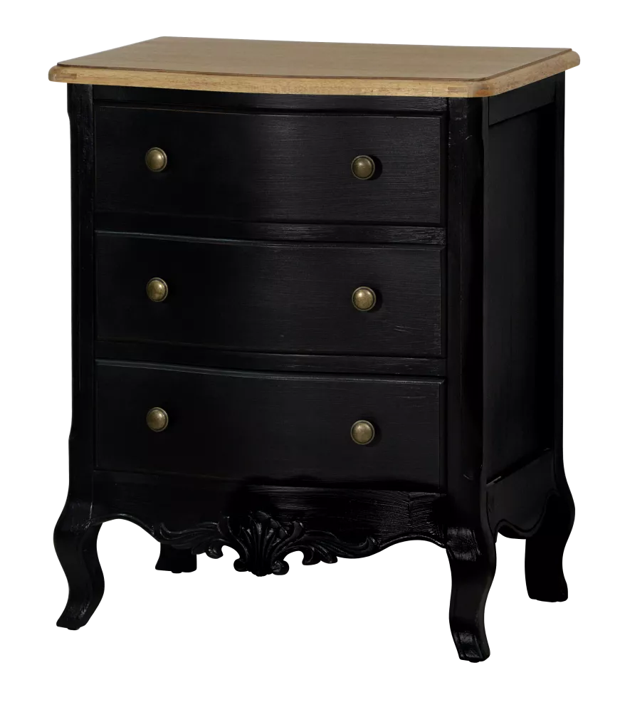 Kumode Sorrento SO012B · Melns + brūns · 58 × 40 × 71 cm