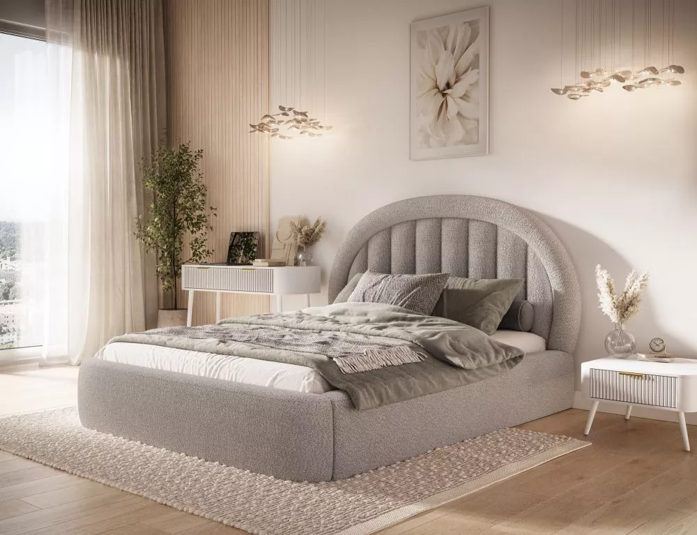 Gulta Tapedo Standard ar stelāžu Guļamvietas platums: 140 cm, Guļamvietas garums: 200 cm, · Bēšs · 166 × 221 × 131 cm