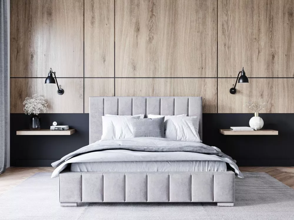 Gulta Adele Standard ar stelāžu Guļamvietas platums: 140 cm, Guļamvietas garums: 200 cm, stelāžas tips: koka, · Gaiši pe
